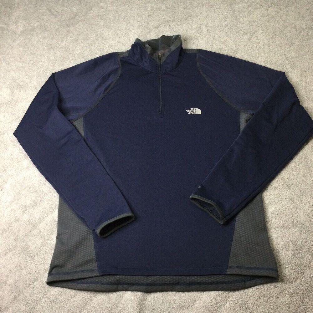 North Face Long Sleeve 1/4 Zip Pullover‎ Mens M Flight Series VaporWick Blue
